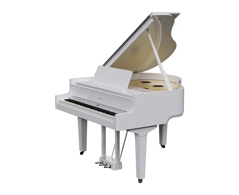 Roland GP-9M Digital Baby Grand Player Piano, Polished White